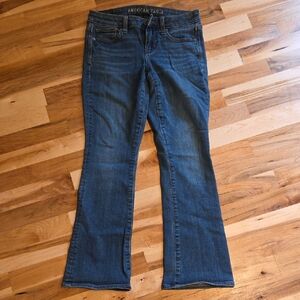 American Eagle Outfitters Women's Dark Blue Flare Jeans